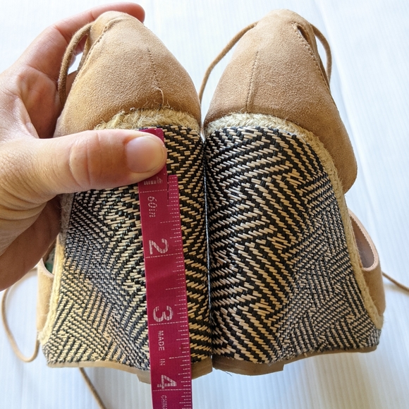 LANE BRYANT lace-up ankle wrap woven wedge platform sandals - Picture 4 of 10